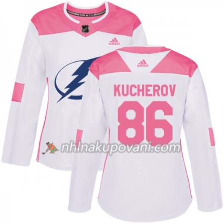 Tampa Bay Lightning Dresy Nikita Kucherov 86 Bílá 2017-2018 Adidas Růžová Fashion Authentic - Dámské Tampa Bay Lightning Dresy Nikita Kucherov 86 Bílá 2017-2018 Adidas Růžová Fashion Authentic - Dámské